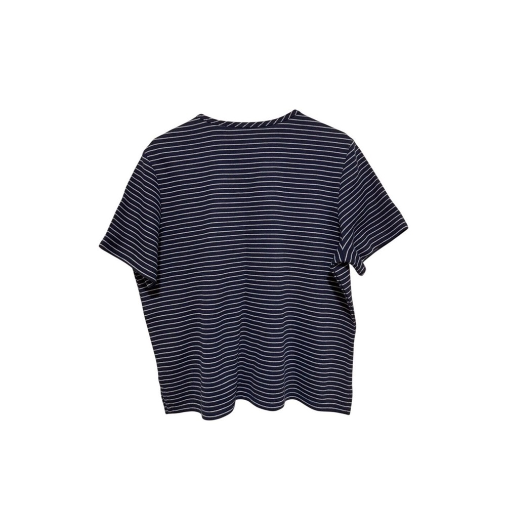 Draper's & Damon's Navy Blue White T Shirt Top Striped Short Sleeve XL Petite - Picture 9 of 9